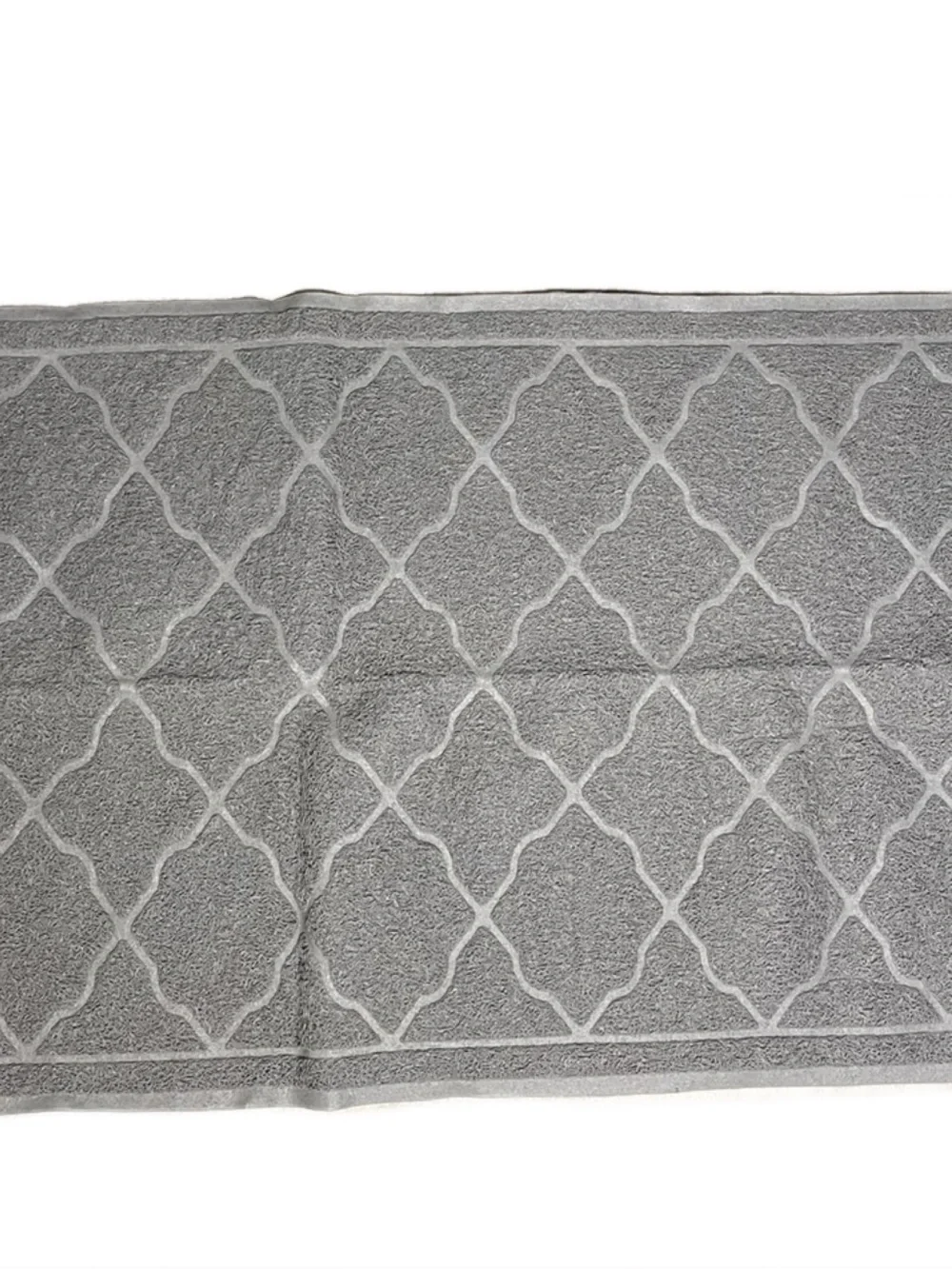 Extra Large Non-Slip Cat Litter Mat Gray Webbed Pattern for Effortless Cleaning